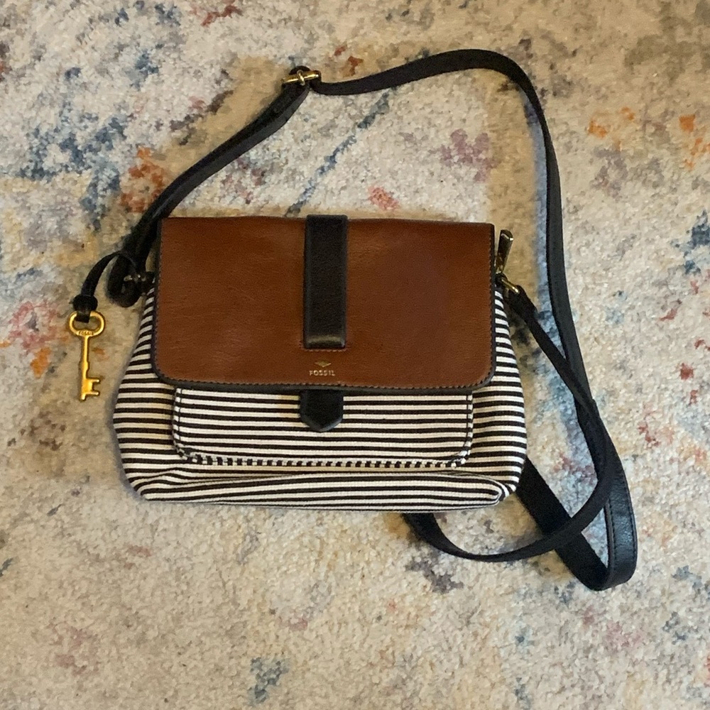 Fossil Kinley Striped Small Colorblock Crossbody